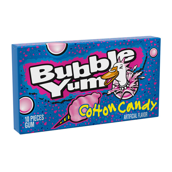 BUBBLE YUM Cotton Candy Flavored Chewy, Bubble Gum Pack, 2.82 oz