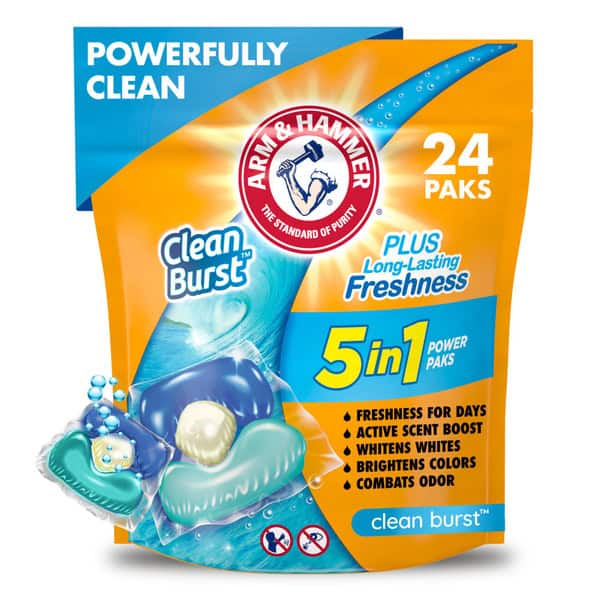 Arm & Hammer Clean Burst 5-In-1 Laundry Detergent Power Paks
