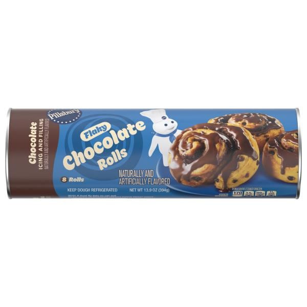 Pillsbury Flaky Chocolate Rolls with Icing Canned Pastry Dough