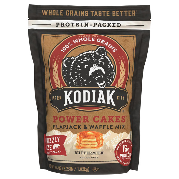 Kodiak Grizzly Sized Buttermilk Power Cakes Flapjack & Waffle Mix