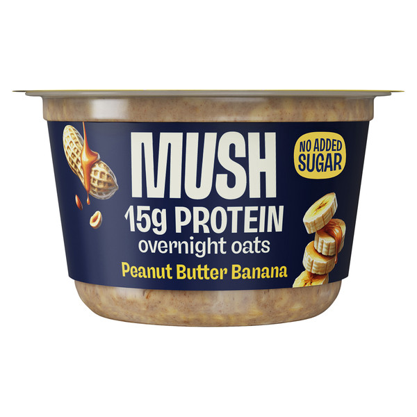 MUSH Overnight Oats, No Added Sugar, Peanut Butter Banana