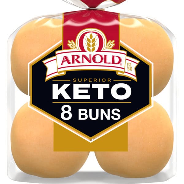 Arnold Superior Keto, 8 count, Plain Pre-sliced Hamburger Buns