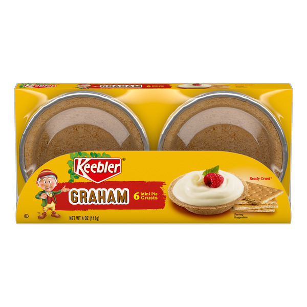 Keebler Ready Crust Mini Graham Cracker Pie Crusts, Premade Pie Crusts For Baking And No-Bake, 6 ct, 4 oz