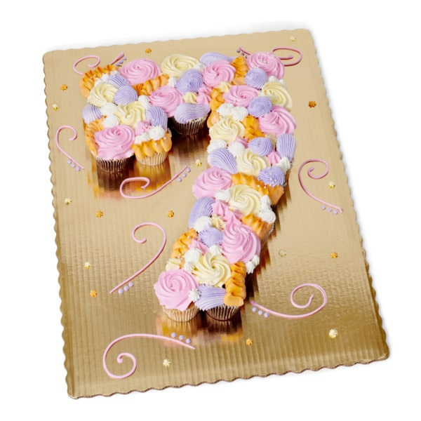 Pastel Number Pull Apart Cupcakes with Buttercream Icing