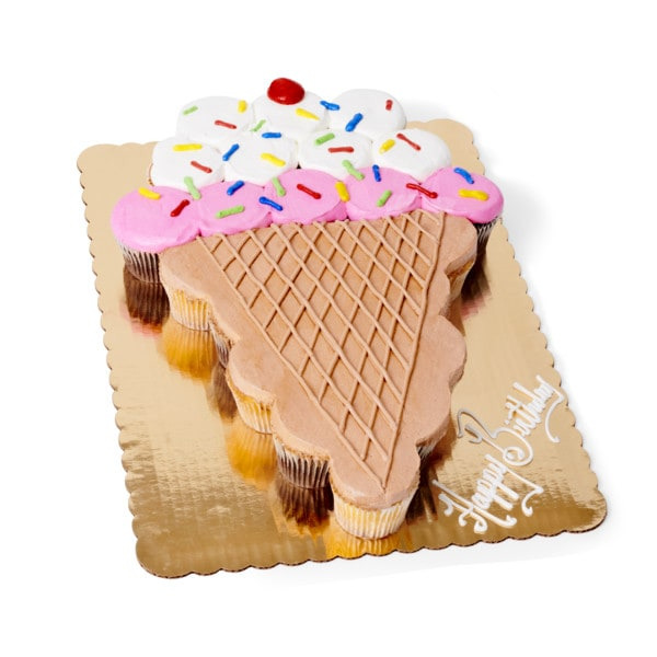 Ice Cream Cone Happy Birthday Pull Apart Cupcakes 24Ct With Buttercream Icing
