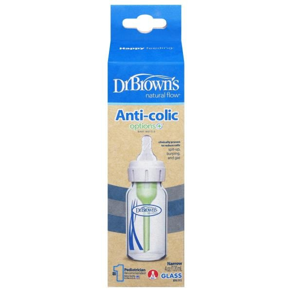 Dr. Brown’s Natural Flow 4 Oz Glass Anti-Colic Options+ Baby Bottle