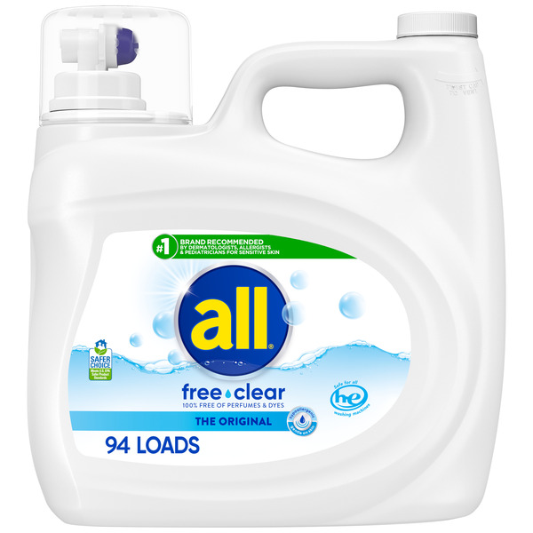 All Free Clear Liquid Laundry Detergent, 94 Loads