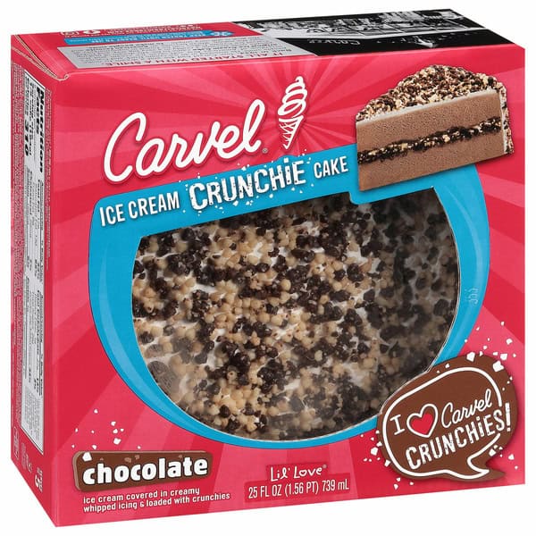 Carvel Chocolate Ice Cream Crunchie Cake, Whipped Icing & Chocolate Crunchies