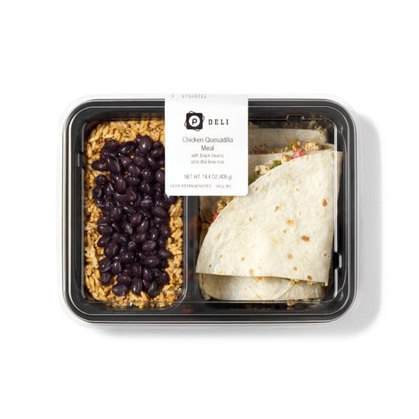 P Deli Chicken Quesadilla Meal With Black Beans And Chilli Lime Rice