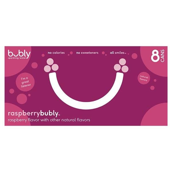 bubly Sparkling Water, Raspberry - Pack
