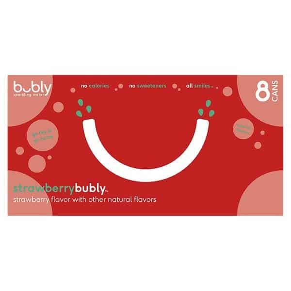 bubly Sparkling Water, Strawberry - Pack
