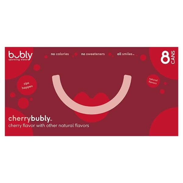 bubly Sparkling Water, Cherry - Pack