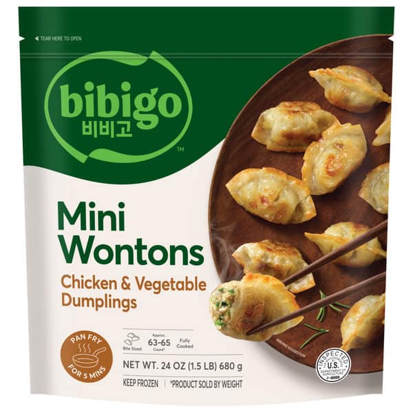 Bibigo Frozen Mini Wontons Chicken & Vegetable Dumplings