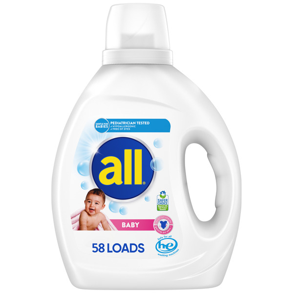 All Liquid Laundry Detergent, Baby, 73 Ounce, 58 Loads