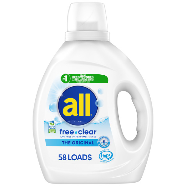 All Liquid Laundry Detergent, Free Clear, 73 Fluid Ounces, 58 Loads