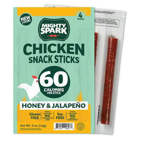 Mighty Spark Honey & Jalapeno Chicken Snack Sticks