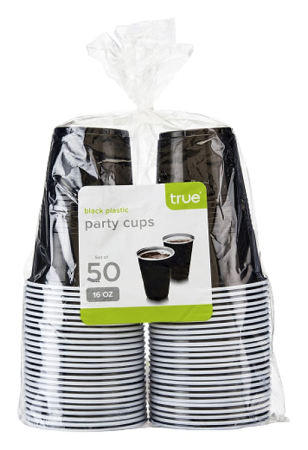 16oz Black Party Cups - 50pk