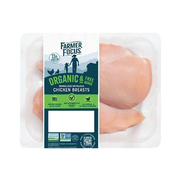 Farmer Focus Organic & Free Range Boneless Skinless Chicken Breast