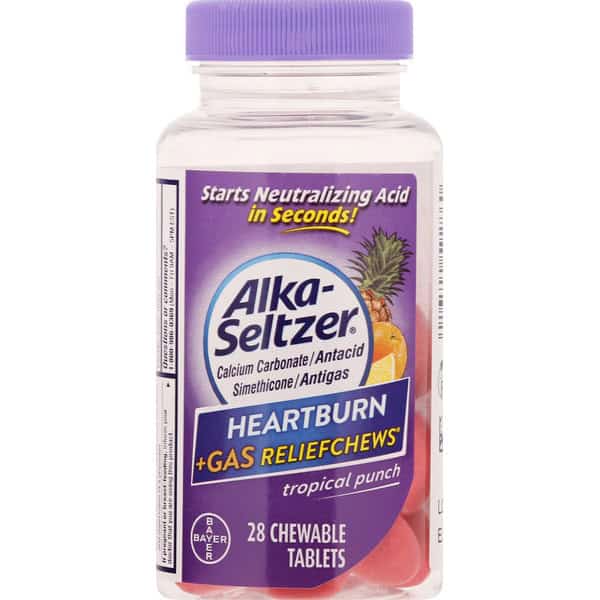 Alka-Seltzer Heartburn + Gas, Tropical Punch, Chewable Tablets