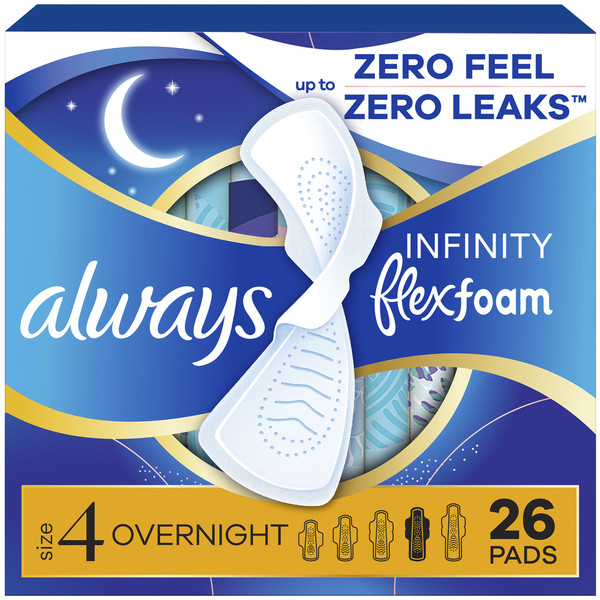 Always Infinity Overnight Pads, Size 4