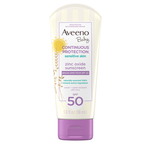 Aveeno Zinc Oxide Mineral Sunscreen Lotion, SPF 50, 3 fl. oz
