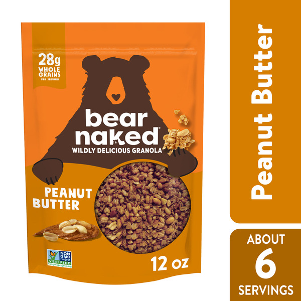 Bear Naked Peanut Butter Granola Cereal, Good Source of Fiber, Whole Grain Snacks