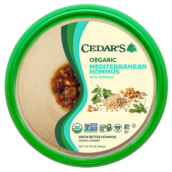 Cedar's Foods Topped Organic Mediterranean Hommus