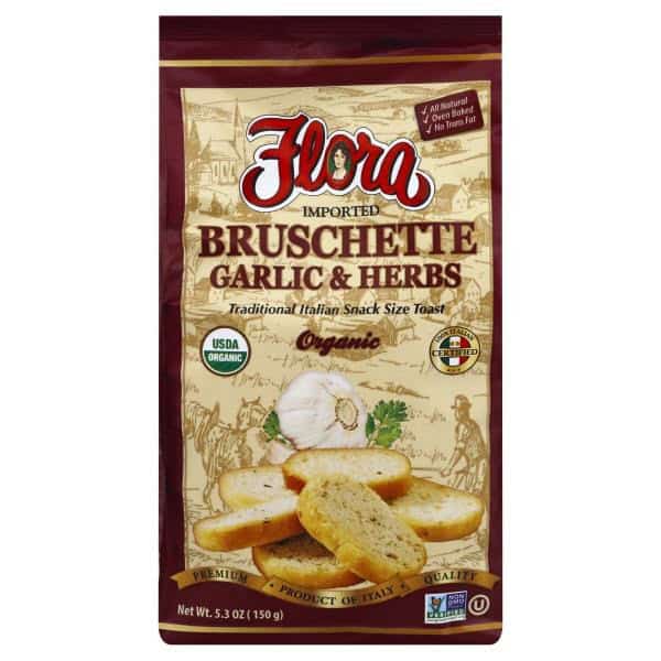 Flora Fine Foods Bruschette, Organic, Garlic & Herbs