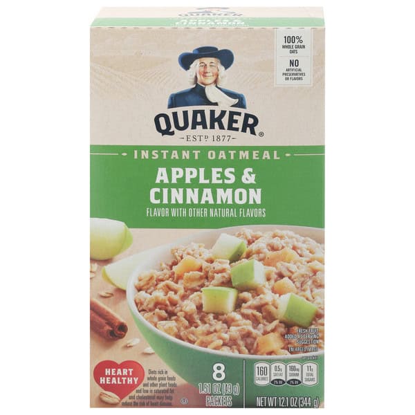 Quaker Instant Oatmeal, Apples & Cinnamon - Pack
