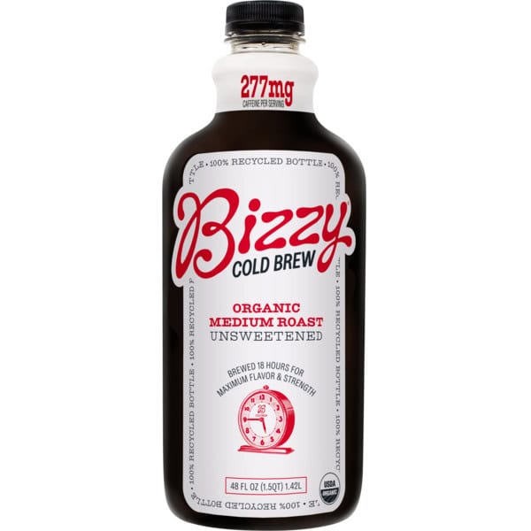 Bizzy Cold Brew Organic Cold Brew Coffee, Medium Roast, Unsweetened