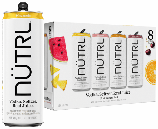 NUTRL Vodka Hard Seltzer Real Fruit Juice Variety Pack