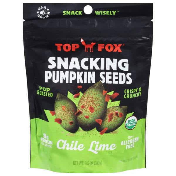 Top Fox Pumpkin Seeds, Chile-Lime, Pop Roasted