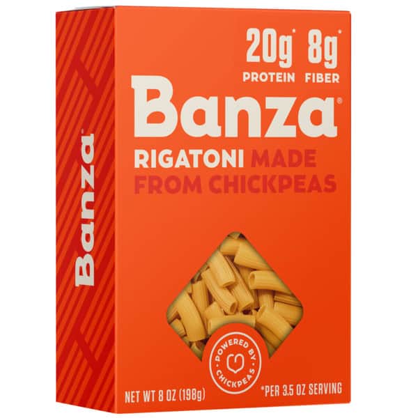 Banza Rigatoni Pasta - Gluten Free, High Protein, Lower Carb