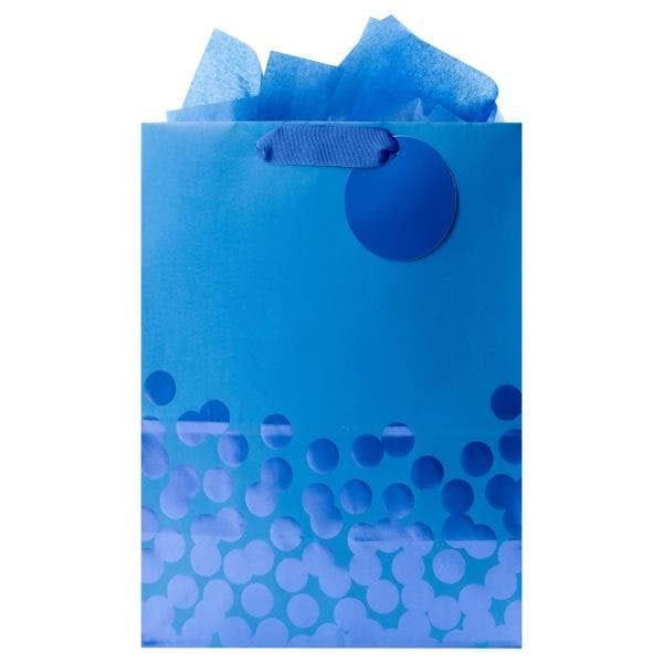 Hallmark Large Gift Bag with Tissue Paper (#53) (Blue Dots)