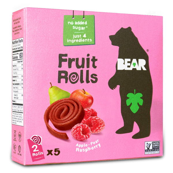 BEAR Snacks Fruit Rolls, Raspberry