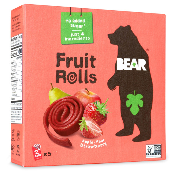 BEAR Fruit Snacks Fruit Rolls, Strawberry