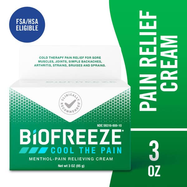 Biofreeze Menthol Pain Relieving Cream For Relief Of Sore Muscles, Arthritis, & Joint Pain