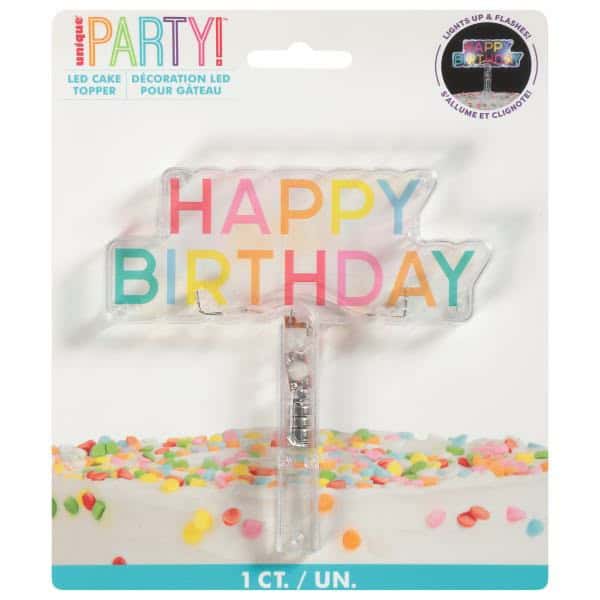 Unique Cake Topper, LED, Happy Birthday