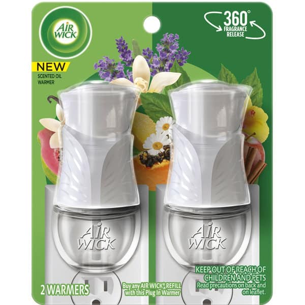 Air Wick® Plug in Scented Oil Warmer, 2 ct, White color, Air Freshener, Essential Oils