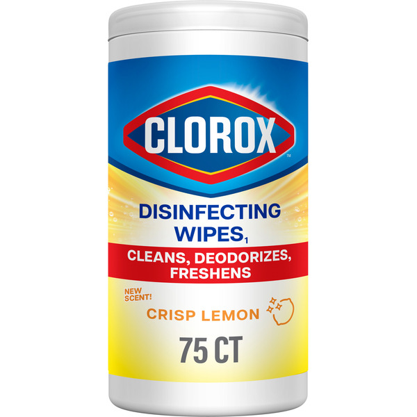 Clorox Disinfecting Wipes, Bleach Free Cleaning Wipes, Crisp Lemon