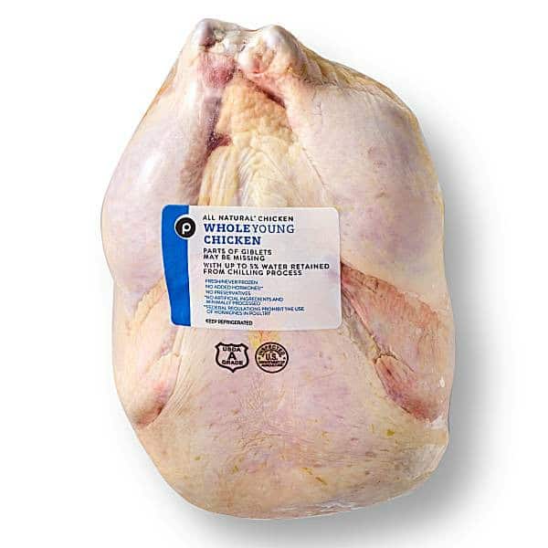 Publix Whole Young Chicken, USDA Grade A, Vegetable Fed