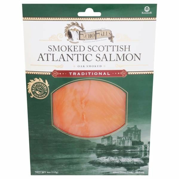 Echo Falls Salmon, Atlantic, Scottish, Smoked, Oak Smoked