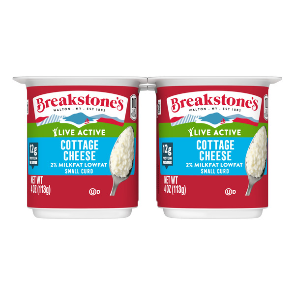 Breakstone's Live Active Low Fat Small Curd Cottage Cheese with 2% Milkfat, 16 oz. (- oz. cup