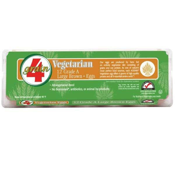 4GRAIN Eggs, Brown, Vegetarian, Grade A, Large