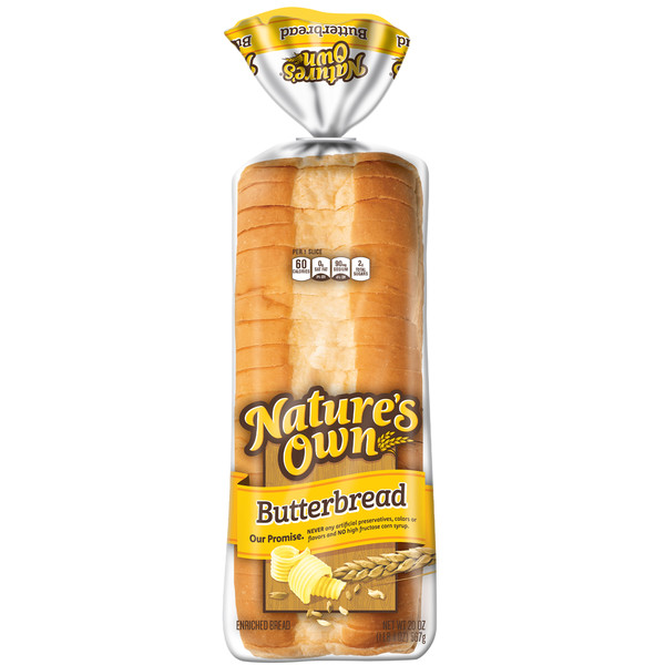 Nature's Own Butterbread, Sliced White Bread, 20 oz Loaf