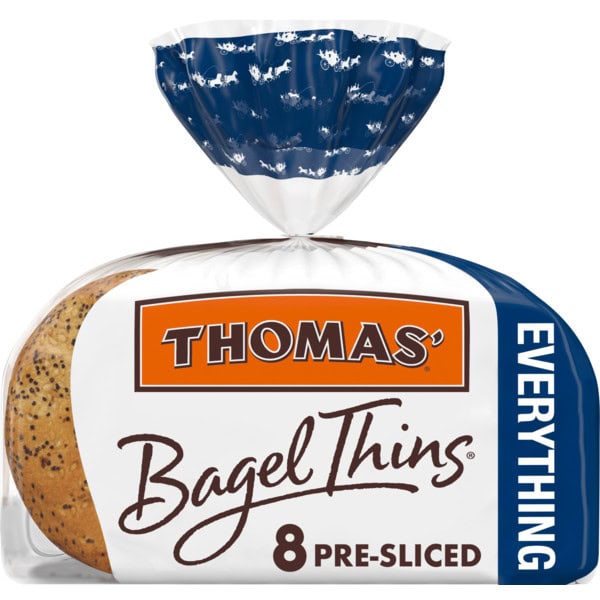 Thomas’ Bagel Thins, 8 count, Everything Bagels