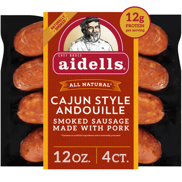 Aidells Smoked Pork Sausage, Cajun Style Andouille, 12 oz. (4 Fully Cooked Links)