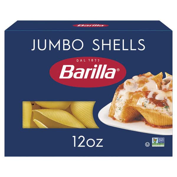 Barilla Jumbo Shells - Non-GMO Pasta Made with Durum Wheat Semolina & Kosher Certified