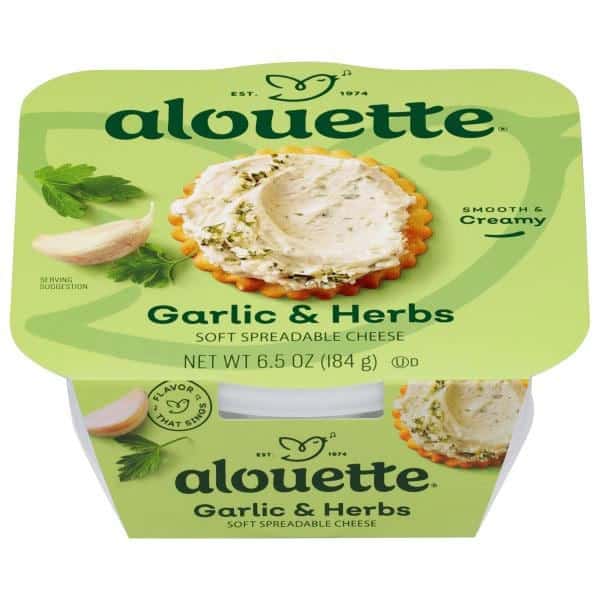 Alouette Spreadable Cheese, Soft, Garlic & Herbs