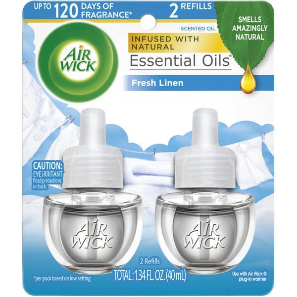 Air Wick® Plug in Scented Oil Refill, Fresh Linen, Air Freshener, Essential Oils